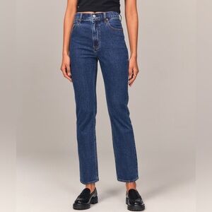 Abercrombie & Fitch Ankle Straight Ultra High Rise Jeans Dark Wash Denim Sz 25/0